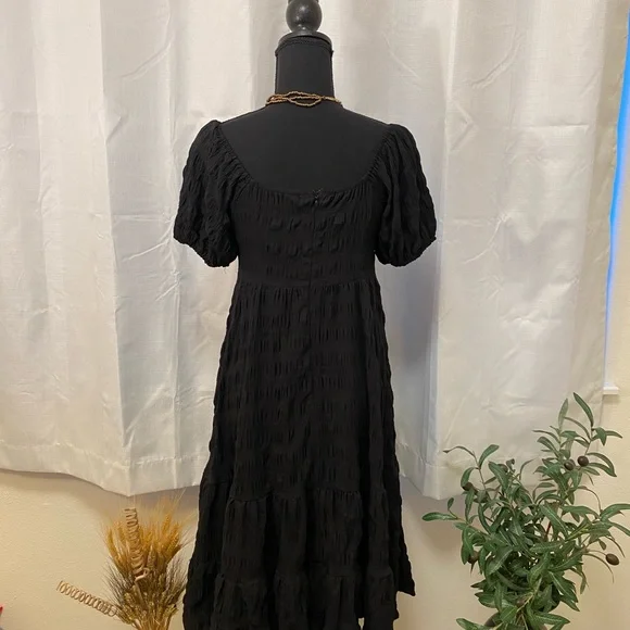 SHEIN Square Neck Puff Sleeve Black Size Small - Picture 6 of 11